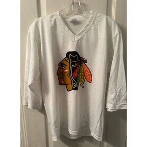 Chicago‎ Blackhawks Kids 14-16 White Mesh Jersey by Park Anthony